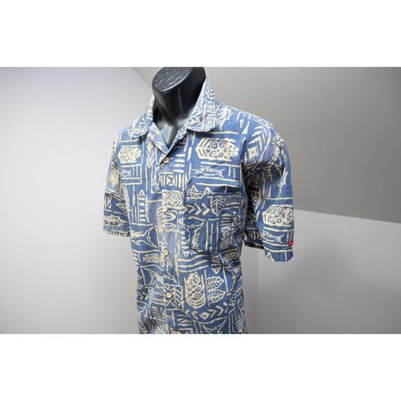 VTG Abercrombie & Fitch Aztec Tribal Southwest Hawaiian Shirt Mens Sz Large - Picture 1 of 10